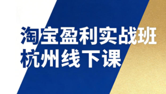 淘宝盈利实战班杭州线下课12月26-28日(音频+字幕)，帮你掌握SOP流程+12门核心技术